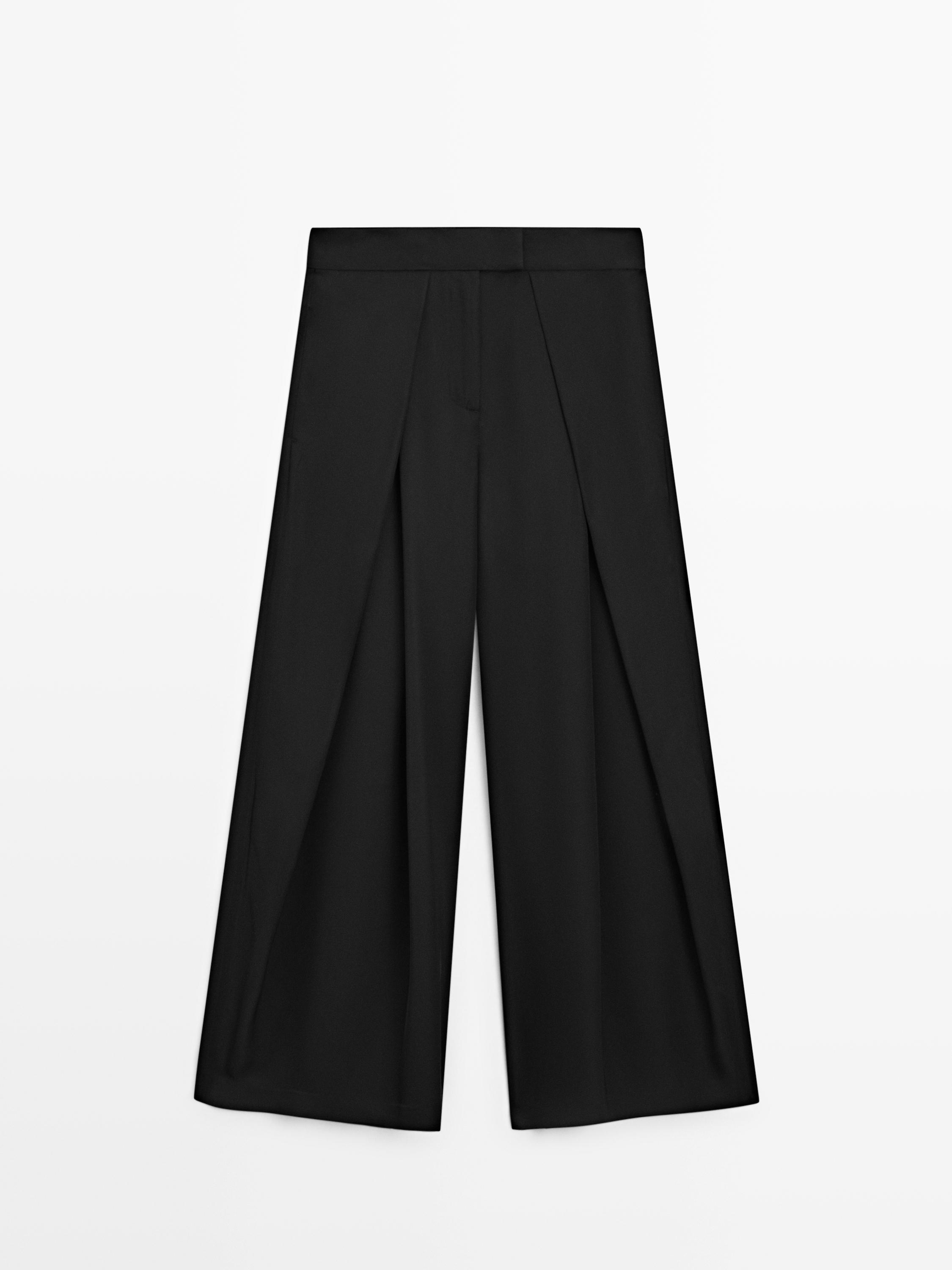 Satin trousers with darts